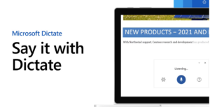 Screenshot of Youtube video about Microsoft's dictate function